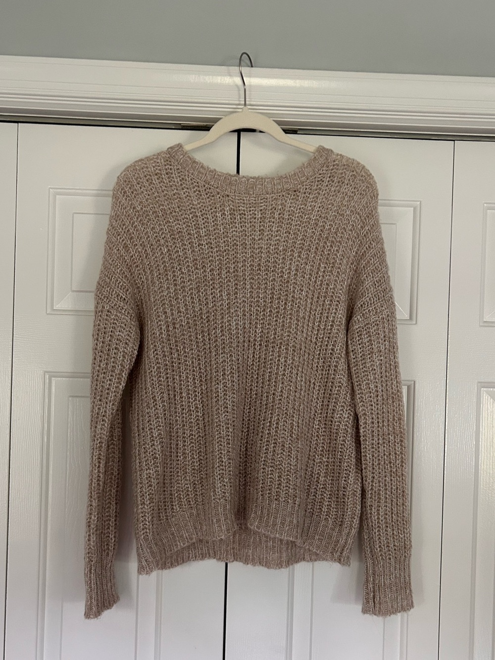 Sky and Sparrow Ribbed Crewneck Sweater - Taupe